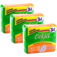 Orkid Maxi 34 Adet Normal Ped x 3 Sızıntı Önleyici Teknoloji ile Gün Boyu Konfor Sağlar