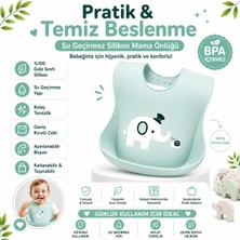 Jojobebek Fil Figürlü Premium, Dayanıklı Bpa'sız Ayarlanabilir Çocuk Silikon Mama Önlüğü (9+ Ay)