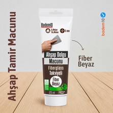 Badem10 Ahşap Parke Tamir Macunu Fiber Beyaz Mobilya Masa Dolgu Çatlak Çizik Giderici 125 ml Kullanıma Hazır