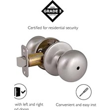 753319 2-Way Latch Privacy Knob, Satin Nickel Finish