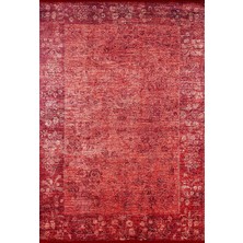 Pera Halı Antik Bordo Çerçeve Desenli Şık Oturma Odası Halısı - 160OU