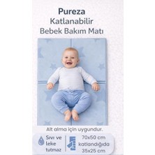 Katlanabilir Alt Değiştirme ve Bebek Bakım Matı 70×50 cm | Taşınabilir, Su Geçirmez, Hijyenik, Silinebilir (Yerli Üretim)