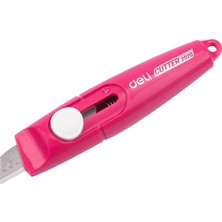 Deli Mini Maket Bıçağı 2020 Pembe 1 Adet 133×12×11MM Ölçülerle Pratik Kesim Aracı