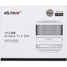 Viltrox AF 56mm F/1.4 XF Lens Silver Fujifilm X Uyumlu Otomatik Odaklama Özellikli Lens