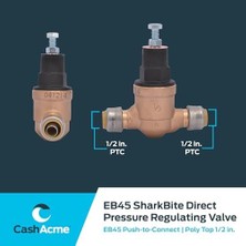 1/2 Inç EB45 Doğrudan Basınç Düzenleme Vanası, Pirinç Tesisat Bağlantı Parçalarını Bağlamak Için Itin, Pex Boru, Bakır, Cpvc, Pe-Rt, Hdpe, 23807-0045