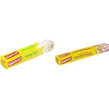 Streç Film 30 cm x 33 mt ve Hazır Kesilmiş 16 Adet Pişirme Kağıdı (1 x 16 Adet)