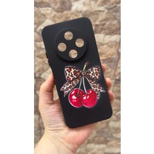 Vip Case Tecno Spark 30C Uyumlu Kiraz Leopar Fiyonk Desenli Silikon Darbe Emici Klasik Korumalı Rubber Kılıf