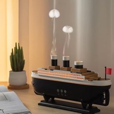 Titanic Tasarımlı LED Işıklı Aromaterapi Buhar Makinesi – 250 ml Su Kapasiteli Sessiz Ultrasonik Gemi Tipi Hava Nemlendirici