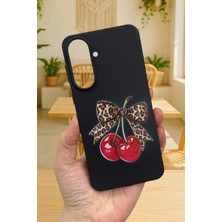 Vip Case Samsung Galaxy A57 Uyumlu Kiraz Fiyonk Leopar Desenli Silikon Darbe Emici Klasik Korumalı Kılıf