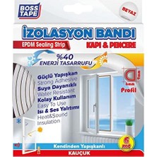 Boss Kapı Pencere Izolasyon Fitili Bandı Beyaz 2X3MT