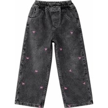 Baby Lory Kids Store Kız Çocuk Nakışlı Kot Pantolon