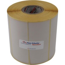 Eko Termal Etiket 25MM x 45MM Ruloda 3750 Adet 40MM Çapında Direk Termal Transfer Etiketi Yan Yana 4 Lü