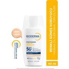 Bioderma Photoderm XDefense SPF50+ Tüm Ciltler UVA/UVB Yüksek Korumalı Renkli Güneş Kremi Very Light 40ML