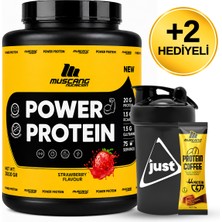 Mustang Nutrition Power Protein Tozu 3000 Gr 75 Servis Çilek + Shaker + Protein Kahve Hediyeli