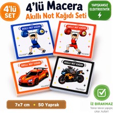 Polabook Sporcu Arabalı 4’lü Mini Akıllı Not Kağıdı Seti 50 Sayfa – Yapışkansız Post-It