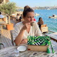 Ju Yaratıcı Tasarım Yastık Kırlent Kılıfı Lavanta Nakışlı Lila
