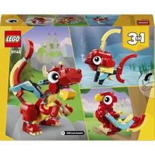 HBMB Store Creator 3’ü 1 Arada Kırmızı Ejderha 31145 – 6 Yaş ve Üzeri Çocuklar Için Doğum Günü Hediyesi Fikri, Balık ve Zümrüdüanka Model Seçenekleri Içeren Yaratıcı Oyuncak Yapım Seti (149 Parça)