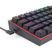 HBMB Store Redragon K617-RGB 16,8 Milyon Rgb Aydınlatma, Red Switch Fizz%60 Q Türkçe Kablolu Mekanik Oyuncu Klavyesi Siyah