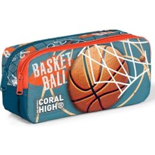 HBMB Store Nefti Turuncu Basketbol Iki Bölmeli Kalem Çantası - Erkek Çocuk