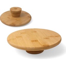 HBMB Store Ayaklı Yüksek Bambu Sunum Tabağı | Yükseltici Ayaklı Bambu Sunum Tepsisi – Doğal, Şık ve Dayanıklı (20CM*20CM*6CM)