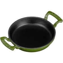 HBMB Store Döküm Yuvarlak Sahan Döküm Demir Yekpare Çift Kulplu ÇAP(Ø)16CM. Yeşil