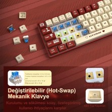 HBMB Store Ajazz AK680 65% Kablolu Hotswap Mekanik Oyun Klavyesi,68 Tuşlu Taşınabilir Anti-Ghosting Klavye,gökkuşağı Arkadan Aydınlatmalı Programlanabilir,ergonomik,kahverengi Kırmızı Beyaz, Anahtar-Mavi