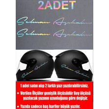 Sticker Usta Kişiye Özel 2 Adet Hologramlı Isim Soyisim Yazı Sticker El Yazısı Isim Oto Araba Motosiklet Karavan Sticker Q35