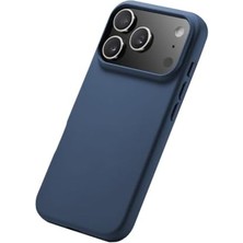 HBMB Store Labs 17 Pro ile Uyumlu Rubber Fit Silikon Kılıf, Yumuşak, Kablosuz Şarj, Tam Koruma (Koyu Mavi)