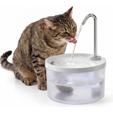 Justie Pet Yuvarlak Otomatik Pet Su Pınarı – 3.2 Litre, Beyaz, Sessiz Çalışma
