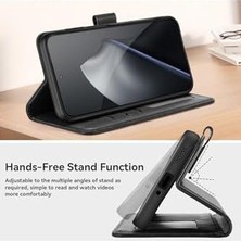 HBMB Store - 15T Pro ile Uyumlu Mi Kılıf 360 Tam Kaplar Deri Dokulu Kapaklı Cüzdan Standlı Kartvizitli Kopçalı - Kırmızı