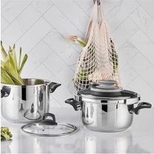 HBMB Store Montana 4 + 6 Litre Siyah Gri Düdüklü Tencere
