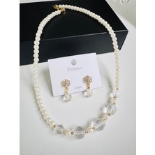 Devi Fashion Inci ve Kristal Kolye Küpe Abiye Sevgililer Anneler Günü Gelin Set