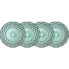HBMB Store Glas Sorrento Cam Tabak 4 Adet Çap:21 cm Yeşil