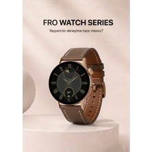 Fro LW38 Gold Kasa 38 mm Kahverengi Kordon Akıllı Saat Sesli Görüşme Özellikli