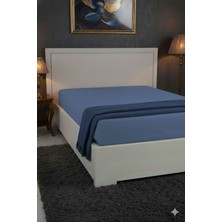 Favora %100 Pamuk Ranforce Premium King Size Lastikli Çarşaf - İndigo