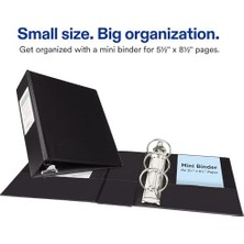 HBMB Store Mini Dayanıklı Cilt, 5,5 x 8,5 Inç Sayfalar Için, 2-Inç Yuvarlak Halka, Siyah, 1 Bağlayıcı (27554)