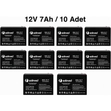 Solinved 12V 7AH Kuru Tip Akü (10 Adet)