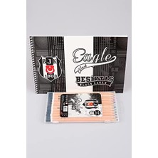 HBMB Store Lisanslı Beşiktaş 12'li Kalemi ve Boyama Defteri Seti