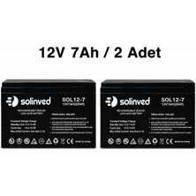 Solinved 12V 7AH Kuru Tip Akü (2 Adet)
