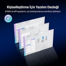 HBMB Store Evnıa Serisi SPK9618 Kablosuz Bluetooth Dual Mod 26000DPI 6 Tuşlu Optik Oyuncu Mouse Beyaz