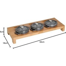 HBMB Store Ahşap 3'lü Mini Tencere Standı