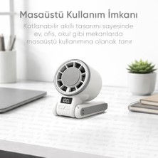 HBMB Store Airflow Pro Taşınabilir Mini Vantilatör - Buz Etkisi - Katlanabilir Tasarım ve Boyun Askılı - En Yüksek Hızda Bile 200 Dakika Kullanım Süresi