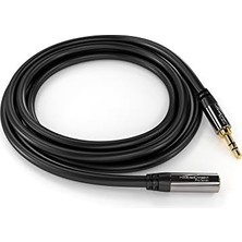 HBMB Store – 5m – Kulaklık Uzatma Kablosu, 3,5mm Jak Uzatması (Aux Ses Kablosu, Jak Fişi/jak Soketi, Neredeyse Hasar Verilemeyen Metal Gövde, Kulaklıklar Için Idealdir, Siyah)
