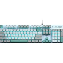 HBMB Store Aula S500 Blue Switch Mavi LED Aydınlatmalı Makrolu Kablolu Gaming Mekanik Oyuncu Klavyesi