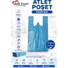 Kalbi Ticaret Kalın Mavi Poşet Küçük Boy 1 kg Hışır Atlet Poşet Market Manav Poşeti Çöp Poşeti