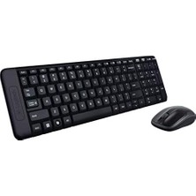 HBMB Store MK220 Kablosuz Kompakt Klavye Mouse Seti, Sağ ve Sol Elle Kullanıma Uygun Mouse, Sıvı Dökülmesine Dayanıklı, 10 M Kullanım Mesafesi, Türkçe Q Klavye, Siyah