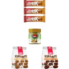 Züber Tanışma Paketi - Antep Fıstığı Kreması x1, Kurabiye x2 (Yulaflı, Kakaolu), Fıstrık x3