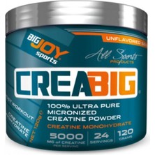 Bigjoy Sports 120 gr Bigjoy Creabig Mikronize Kreatin Tozu Yetişkin Kullanıcılar İçin Beyaz Aroma