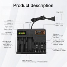 HBMB Store 7 Yuvalı Akıllı Pil Şarj Cihazı – 18650/26650/21700/AA/AAA/9V Uyumlu, LCD Ekranlı Hızlı Şarj, Akıllı Akım Seçimli Çoklu Pil Şarj Cihazı, Güvenlik Korumalı, Eu Fişli | AL-7988A