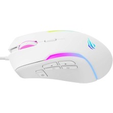 HBMB Store Gamenote MS1033 Rgb Uyumlu Beyaz Gaming Makrolu Oyuncu Mouse 8000 Dpı